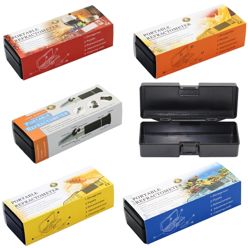 RB-05BK Black Color Protable Optical Refractomter Empty Boxes Case with OutLayer Paper Case