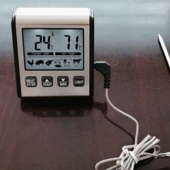 KT-14 Digital Remote Wireless Food Kitchen Oven Thermometer Probe For BBQ Grill Oven Meat Timer Temperature Manually Set