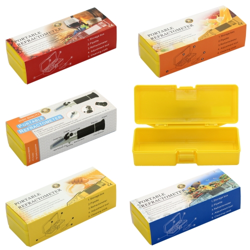 RB-05Y Yellow Color Protable Optical Refractomter Empty Boxes Case with OutLayer Paper Case