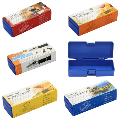 RB-05BL Blue Color Protable Optical Refractomter Empty Boxes Case with OutLayer Paper Case