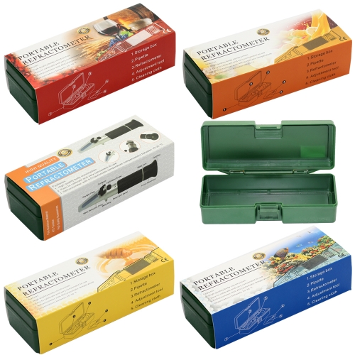 RB-05GE Green Color Protable Optical Refractomter Empty Boxes Case with OutLayer Paper Case