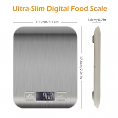 DKS-10A 10KG Digital Kitchen Scale Stainless Steel Weighing Scale Food Diet Postal Balance Measuring LCD Electronic Scales