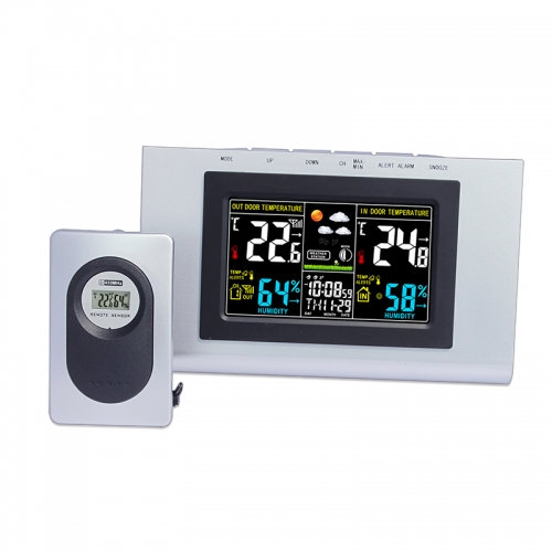 DT-04A-color RF Wireless Weather Station Temperature Station LCD alarm clock color display