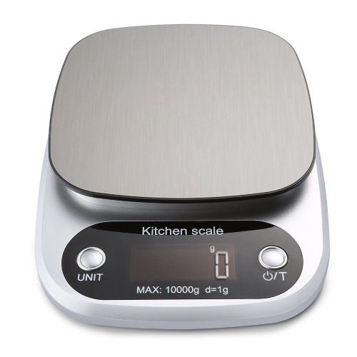 DS06A-10KG 10KG 1g Digital Kitchen Scale Food Scale Multifunction Weight Scale Electronic Baking & Cooking Scale with LCD Display Silver