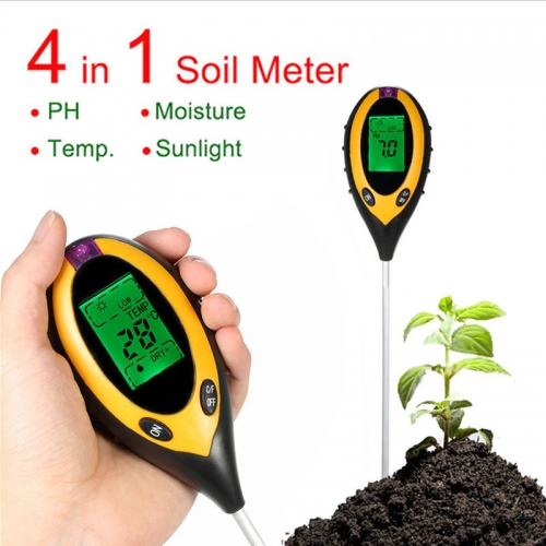 SP-4IN1 4 In1 Plant Soil PH Meter Moisture Tester Light Analyzer Temperature Sunlight Intensity Measurement Analysis Acidity