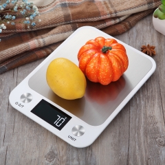 DS05B-10KG 10kg/1g White Color LCD Display Multi-function Digital Food Kitchen Scale Stainless Steel Weighing Food Scale Cooking Tools Balance