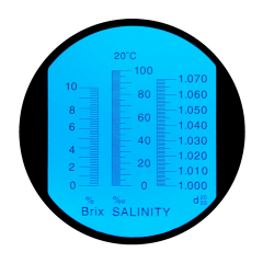 LED-RHBS-10 ATC Brix 0-10% salinity 0-10% 1.000-1.070RI Refractometer With LED Light