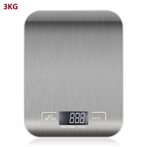 DKS-03A 3KG Digital Kitchen Scale Stainless Steel Weighing Scale Food Diet Postal Balance Measuring LCD Electronic Scales