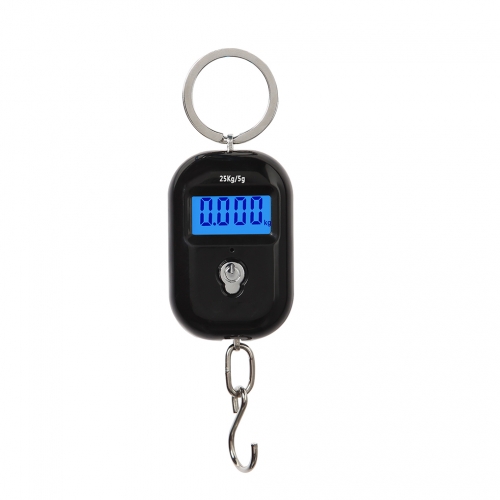 PS102A-25KG 25Kg 5g Digital Hanging Scale Mini Electronic Luggage Hook Scale LCD Backlight Kitchen Steelyard
