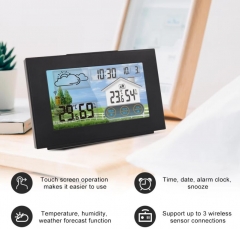 DT-07C Weather Station Touch Screen Wireless Indoor Outdoor Temperature Humidity Meter Digital Alarm clock 1-3 Sensor -40℃ Tools