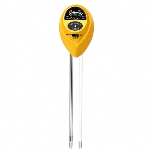 SP-Soil3in1YE 3 in 1 yellow color soil PH meter MoistureLightpH Test Acidity humidity sunlight garden plants Flowers moist tester (2)