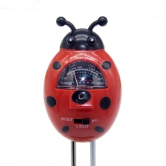 SP-Soil11 Cute Ladybug Soil PH Tester 3 In 1 PH Light Moisture Acidity Tester Soil Tester Moisture Meter Plant Soil Tester Kit for Flowers