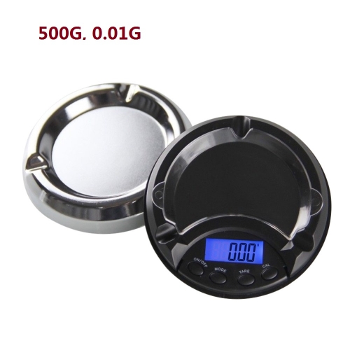 PS44A-500G 500g 0.01g Electronic Digital Scale Ashtray Pocket Jewelry Weighing Carat Balance LCD Display