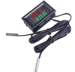 DT-48 DC 4-28V 5V 12V 0.28 inch 0.28 " LED Display Dual Red Blue Green Digital Temperature Sensor Thermometer With NTC Probe Cable