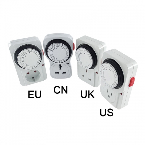 TM-112 24 Hour Cyclic Timer Switch Kitchen Timer Outlet Loop Universal Timing Socket Mechanical Timer 230VAC 3500W 16A UK EU CN US Plug