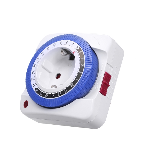 GMT01A-GR Timer Switch Socket Automatically Turn On Off Electrical Appliances 24 Hours Mechanical Plug-in Timing Socket Time Controller