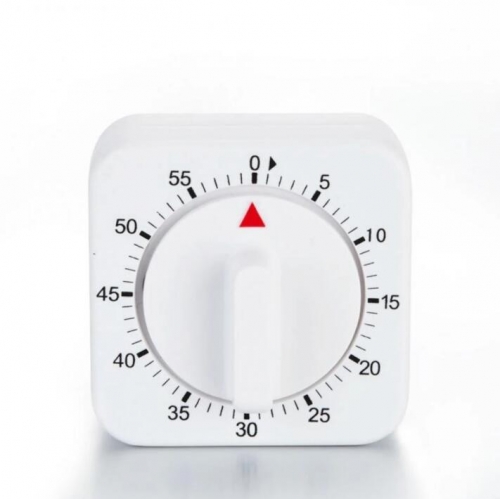 TM-104 60 Minutes Kitchen Timer Count Down Alarm Reminder White Square Mechanical Timer for Kitchen Food Preparation Baking