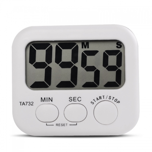 TA732 White Mini Electronic Large LCD Digital Kitchen Timer Clock Countdown Count Time Loud Alarm Home Oven Cooking Tools Accessories