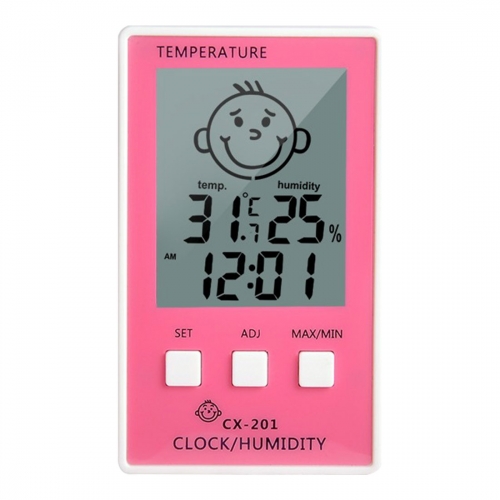 DT-CX201 3 in 1 Digital Clock Temperature Hygrometer Logger Meter Thermometre Higrometre Indoor Thermometer for Baby Room/ Bathroom