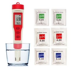 PH-9908 4 in 1 PH/TDS/Temp/ EC Tester PH Meter Conductivity Monitor Replace Probe Pool Water Quantity Test Tool