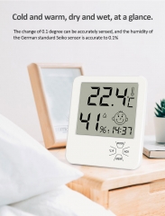 DT-52 Digital Temperature Humidity Clock Big LCD Electronic Thermometer Hydrometer Meter With Stand Hygrometer Humidity Gauge Digital