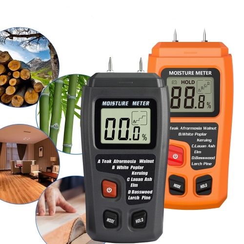 MT01 0-99.9% Two Pins Digital Wood Moisture Meter Wood Humidity Tester Hygrometer Timber Damp Detector Large LCD Display