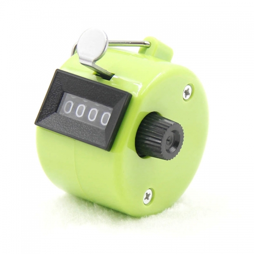 MC-001G Green Color 4 Digit Number Mini Hand Held Tally Counter Digital Golf Clicker Manual Training Counting Max. 9999 Counter