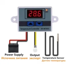 10A 12V 24V 220V AC Digital LED Temperature Controller XH-W3001 For Incubator Cooling Heating Switch Thermostat NTC Sensor