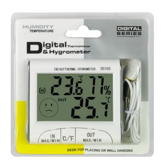 DC 103 LCD Digital In/Out Thermometer Temperature Humidity Meter Freezer Thermometer Hygrometer