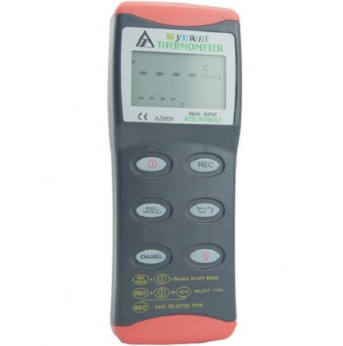 AZ 8856 Type K, J, T, R, S, E Thermocouple Thermometer-Dual Channels Input