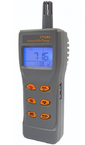 AZ 77596 Portable Combo CO2 & CO & Temperature IAQ Monitor Mete