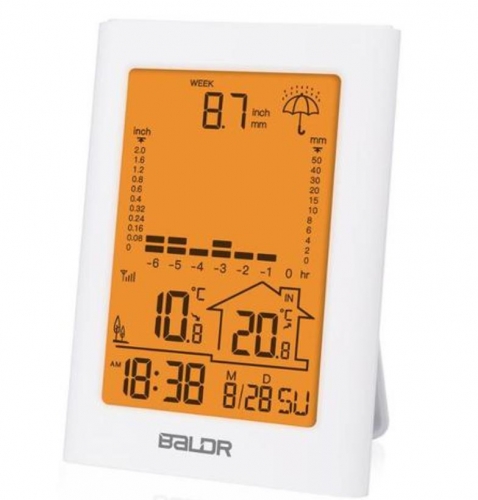 Baldr Wireless Rain Meter Gauge Weather Station indoor/outdoor temperature Recorder dropship