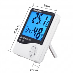 HTC-18 Household Multi-function Alarm Clock Min/max Thermometer