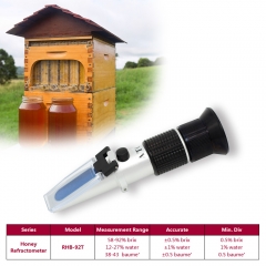 RHB-92T ATC Honey 58-92% Brix 38-43Bé 12-27%Water optical refractometer