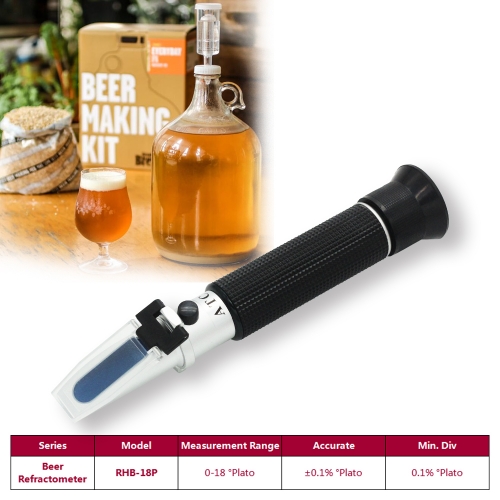 RHB-18P ATC 0-18% Plato optical beer refractometer