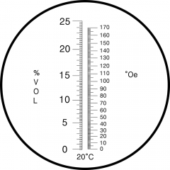 RHW-25Vol ATC alcohol 0-25%Vol 0-170Oe optical wine refractometer