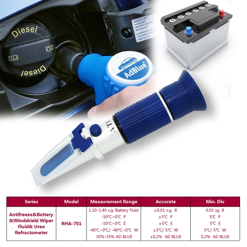 RHA-701 ATC Adblue 30-35% B1.100-1.400 sg E-50~0℃ P-50~0℃ C-40~0℃ optical refractometer