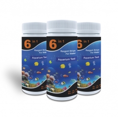 6 in 1 Aquarium Fish tank pond test strips Hardness, Free Cl2, Carbonate, Nitrate( No.3), Nitrite( No.2), pH