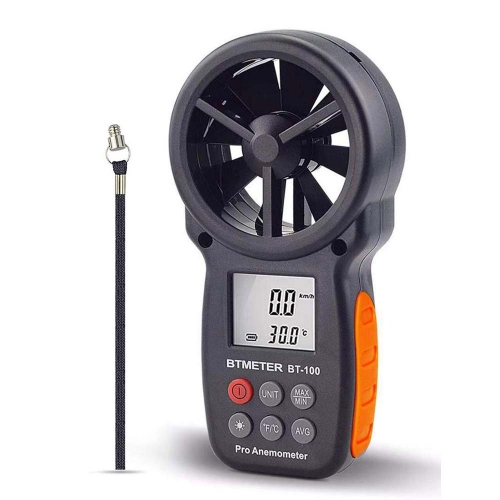 YHBT-100 Digital Anemometer Handheld Wind Speed Meter for Measuring Wind Speed, Temperature and Wind Chill with Backlight LCD
