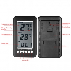 Wireless Indoor Outdoor Themometer Clock Temperature Meter with Transmitter