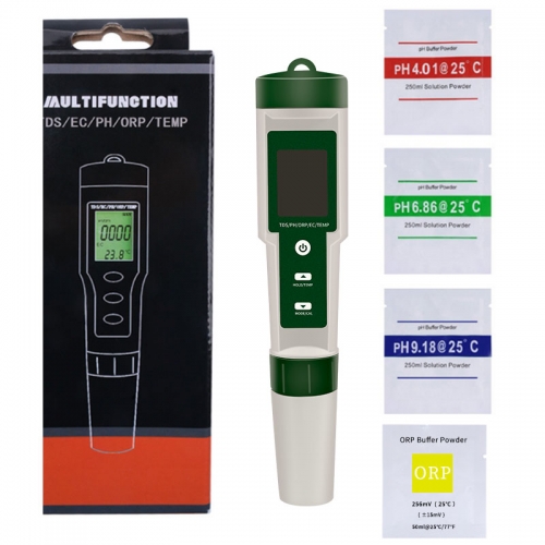 PH-9910 5 in 1 TDS/PH/EC/Temperature ORP Meter Digital PH Pen Water Quality Monitor Tester for Pools Aquariums