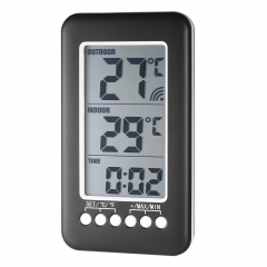 Wireless Indoor Outdoor Themometer Clock Temperature Meter with Transmitter