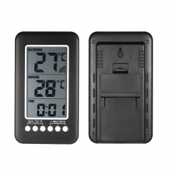 Wireless Indoor Outdoor Themometer Clock Temperature Meter with Transmitter