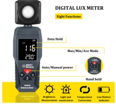 Digital Lux meter Light Meter 3 Range Photometer Light Detector Spectrometer Meter 1-200,000 High Low Alarm Luminometer ST9620