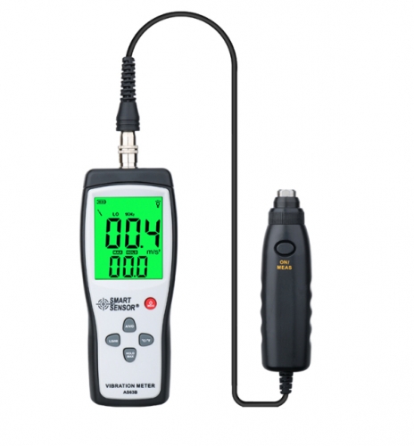 Digital vibration meter 10HZ~1KHZ 0.1~199.9m/s Precision Smart Sensor AS63B Vibration measurer Tester Gauge Analyzer W/Carry Box