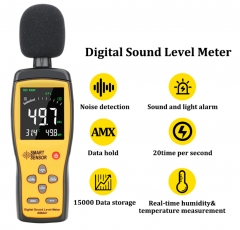 Digital Sound Noise Level Meter Decibel Audio Tester 30~130 dBA Color LCD Display Automotive Microphone db Meter AS844+