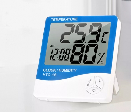 3 in 1 LCD Backlight Digital Multi Thermometer Hygrometer Humidity Meter Clock Indoor Outdoor