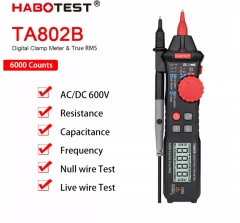 TA802B NCV Smart Digital Multimeter AC/DC 600mA 600V Capacitance Frequency Ohm Null Wire Test Habotest with CE&RoHS