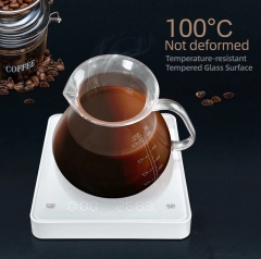 White Glass Platform USB Rechageable 3kg 0.1gram Digital Kitchen Scale For Coffee