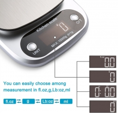 Household Kitchen Scale Electronic Food Scale Baking Scale Measuring Tool Stainless Steel Platform with LCD Display 1g